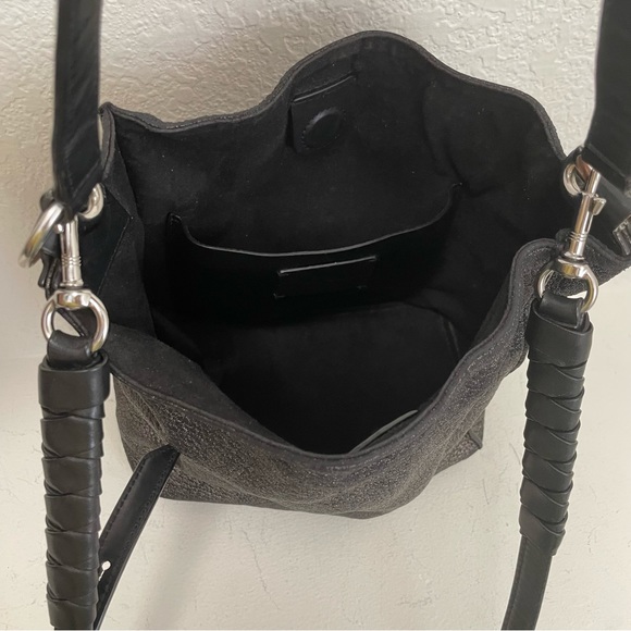 All Saints VOLTAIRE NORTH/SOUTH LEATHER TOTE in GUNMETAL Shoulder/Crossbody Bag - Picture 7 of 12